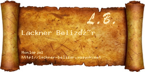 Lackner Belizár névjegykártya